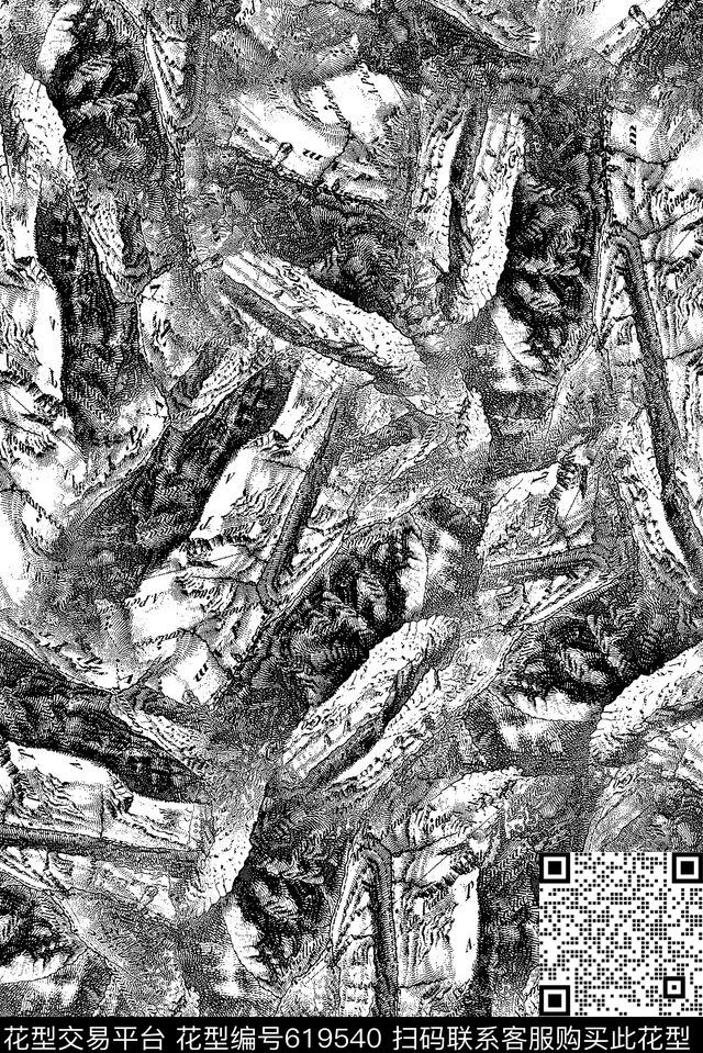 抽象肌理纹理数码印花华亿平台下载（图片编号: 619540） - 瓦栏（Walan）