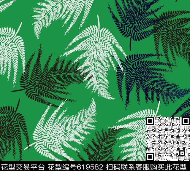 热带叶子树叶传统印花华亿平台下载（图片编号: 619582） - 瓦栏（Walan）