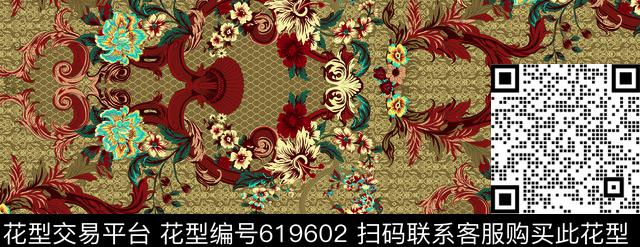 花纹花卉格子数码印花华亿平台下载（图片编号: 619602） - 瓦栏（Walan）