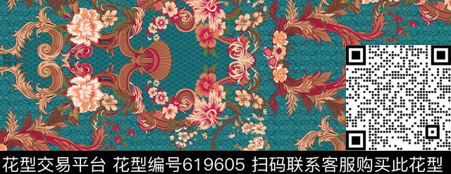 花纹花卉格子数码印花华亿平台下载（图片编号: 619605） - 瓦栏（Walan）