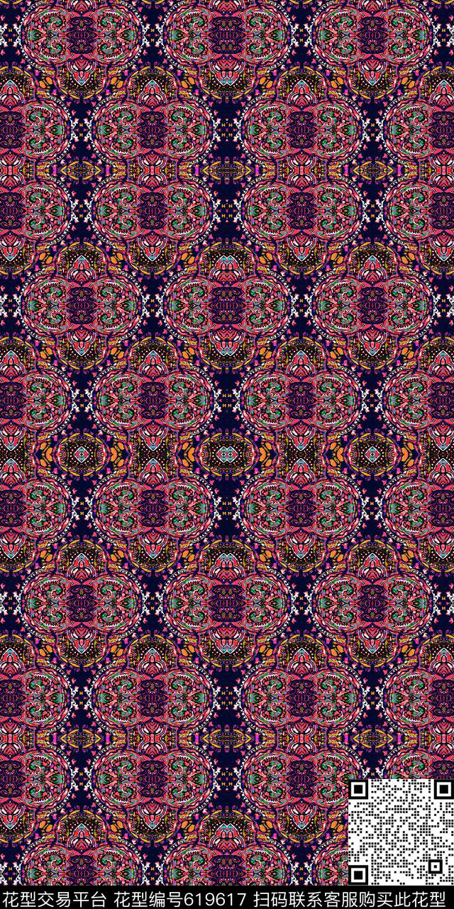 民族风中国风纹样数码印花华亿平台下载（图片编号: 619617） - 瓦栏（Walan）