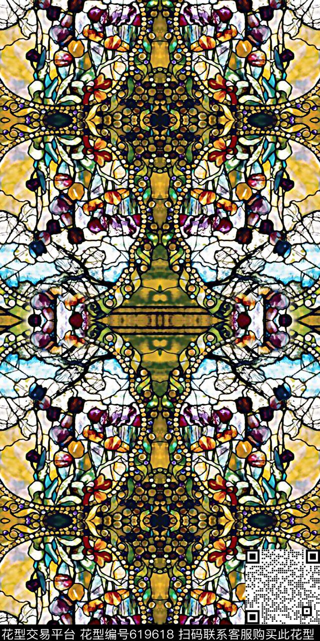 民族风宫廷风流行数码印花华亿平台下载（图片编号: 619618） - 瓦栏（Walan）