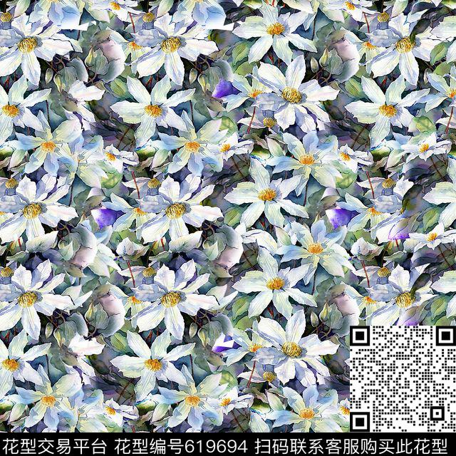 乱花小碎花花朵数码印花华亿平台下载（图片编号: 619694） - 瓦栏（Walan）