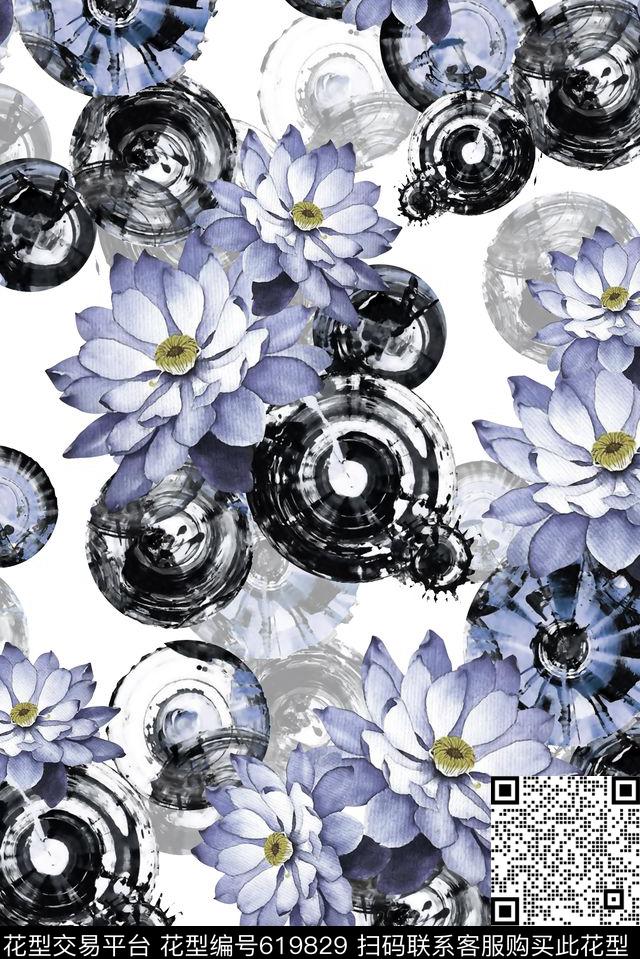 抽象手绘满版最新高清数码时尚潮流大牌复古欧美风高贵花卉纹理底纹花卉数码印花华亿平台下载（图片编号: 619829） - 瓦栏（Walan）