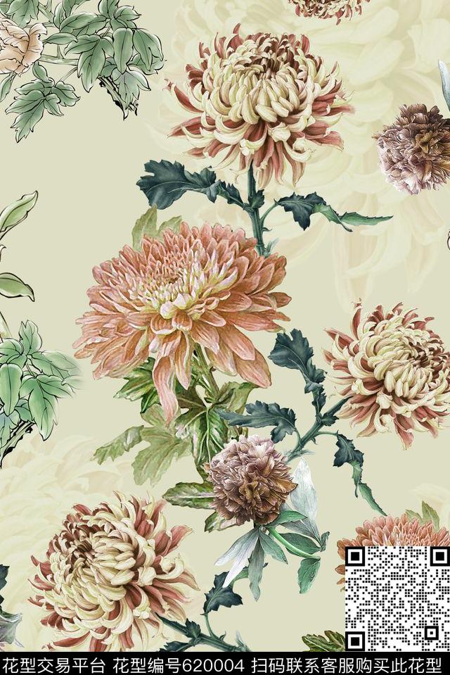 花卉数码印花华亿平台下载（图片编号: 620004） - 瓦栏（Walan）
