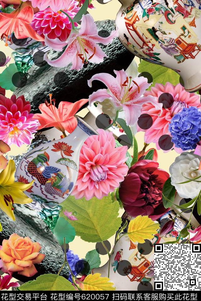 花朵花卉点子数码印花华亿平台下载（图片编号: 620057） - 瓦栏（Walan）