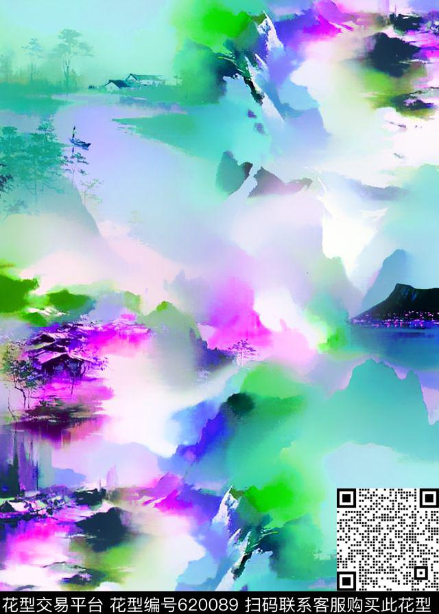 建筑山川风景数码印花华亿平台下载（图片编号: 620089） - 瓦栏（Walan）