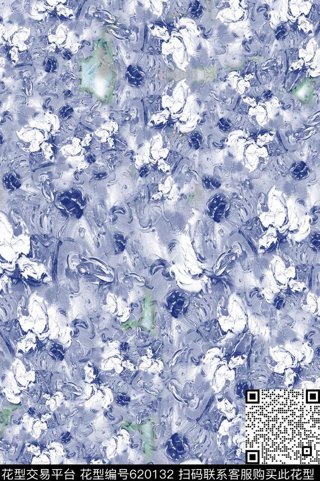 组合花卉植物花卉油画数码印花华亿平台下载（图片编号: 620132） - 瓦栏（Walan）