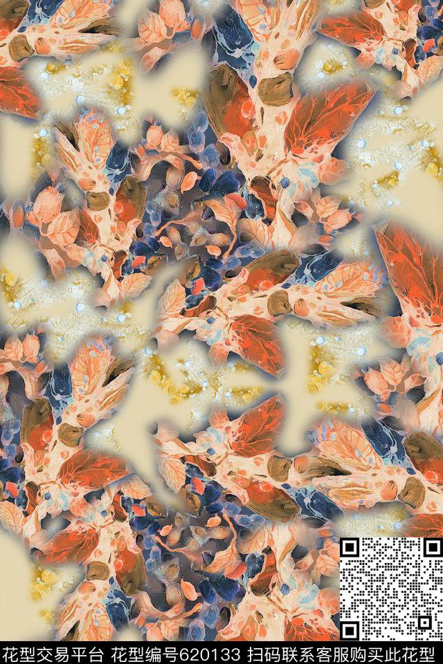 手绘花卉植物花卉花卉数码印花华亿平台下载（图片编号: 620133） - 瓦栏（Walan）