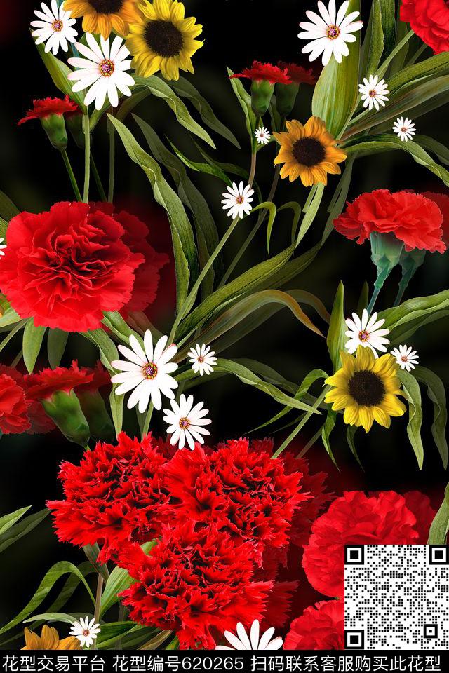 时装满版花卉数码印花华亿平台下载（图片编号: 620265） - 瓦栏（Walan）