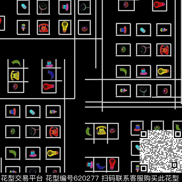 收音机条纹笔触数码印花华亿平台下载（图片编号: 620277） - 瓦栏（Walan）