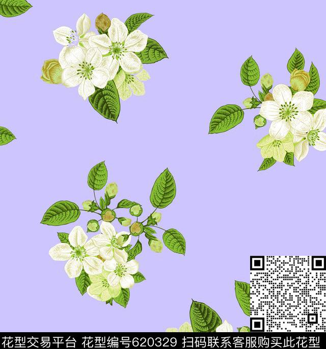 时装满版小花数码印花华亿平台下载（图片编号: 620329） - 瓦栏（Walan）