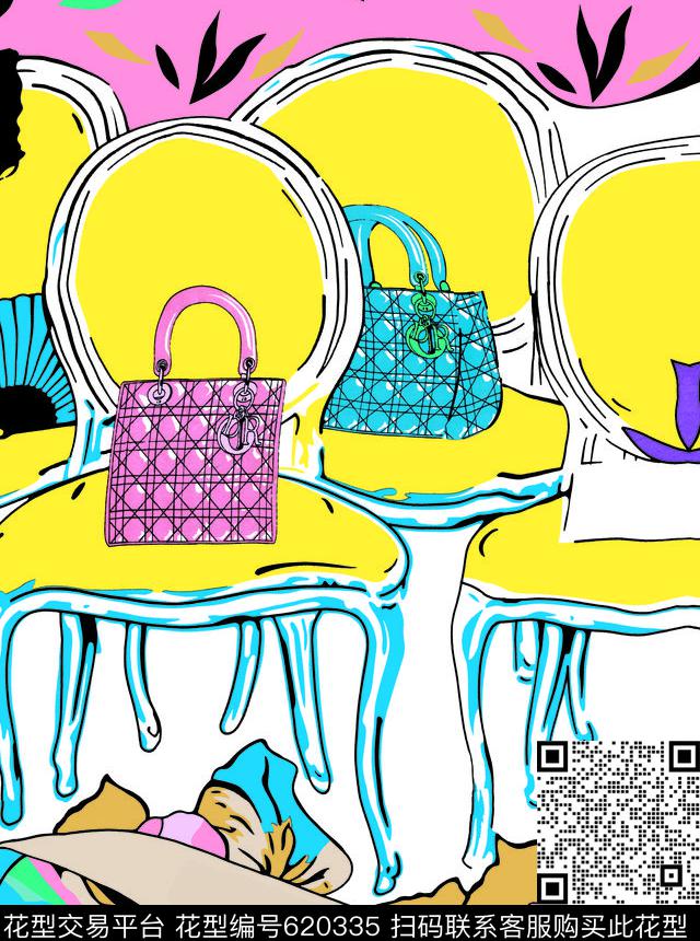 手提包欧式椅子手袋传统印花华亿平台下载（图片编号: 620335） - 瓦栏（Walan）