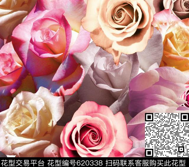 满版花卉中老年数码印花华亿平台下载（图片编号: 620338） - 瓦栏（Walan）