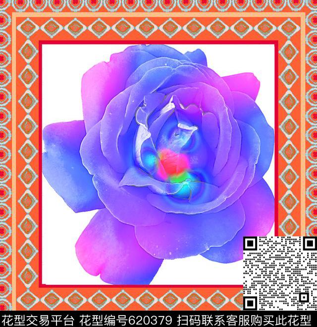 丝巾花卉设计数码印花华亿平台下载（图片编号: 620379） - 瓦栏（Walan）