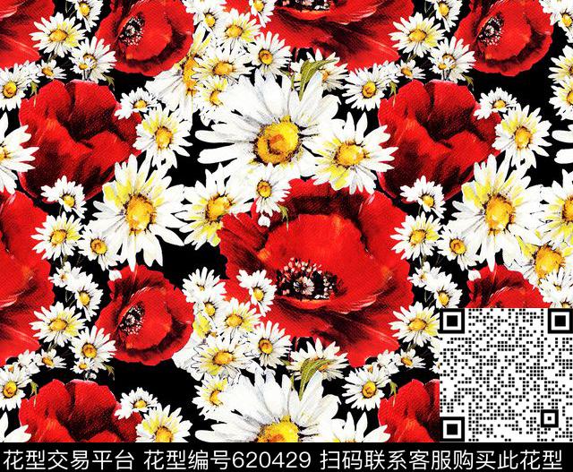 Dolce&Gabbana杜嘉班纳手绘罂粟花数码印花华亿平台下载（图片编号: 620429） - 瓦栏（Walan）