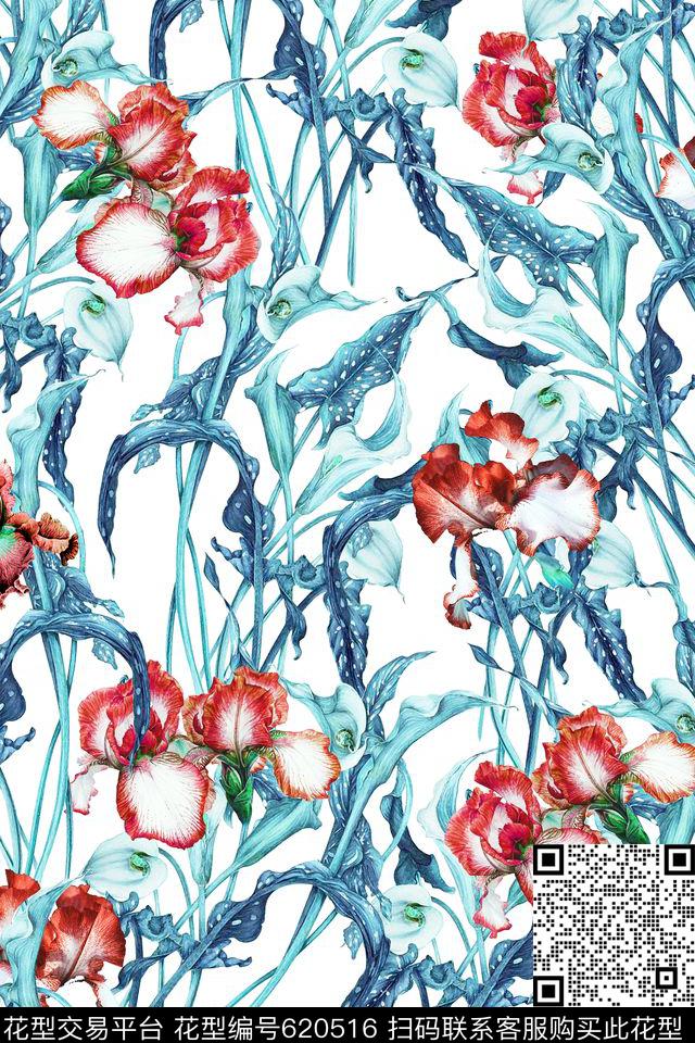 花卉迪拜花卉数码印花华亿平台下载（图片编号: 620516） - 瓦栏（Walan）