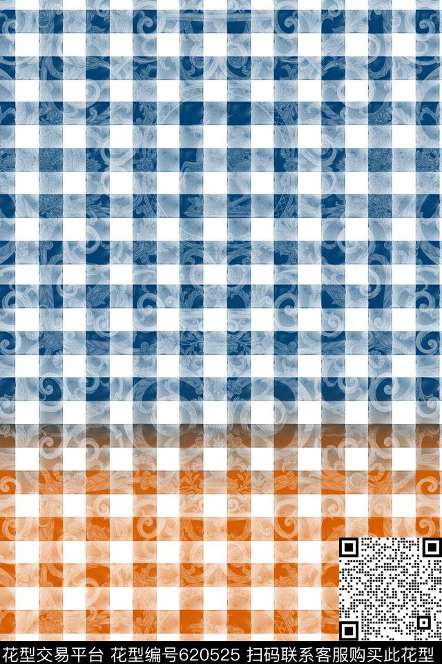 花vercase格子数码印花华亿平台下载（图片编号: 620525） - 瓦栏（Walan）