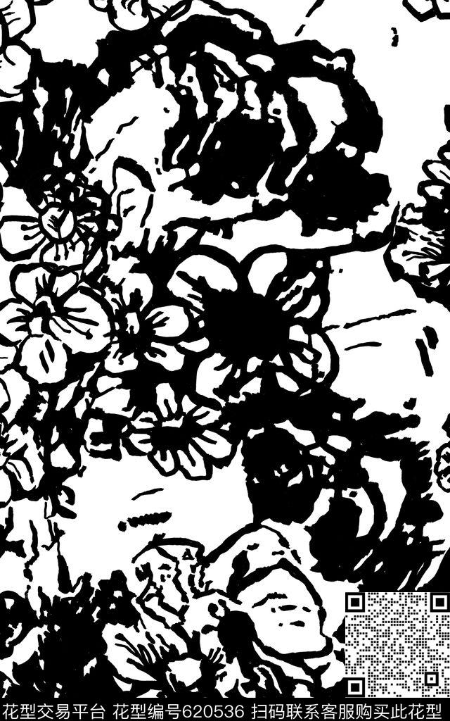 花卉传统印花华亿平台下载（图片编号: 620536） - 瓦栏（Walan）