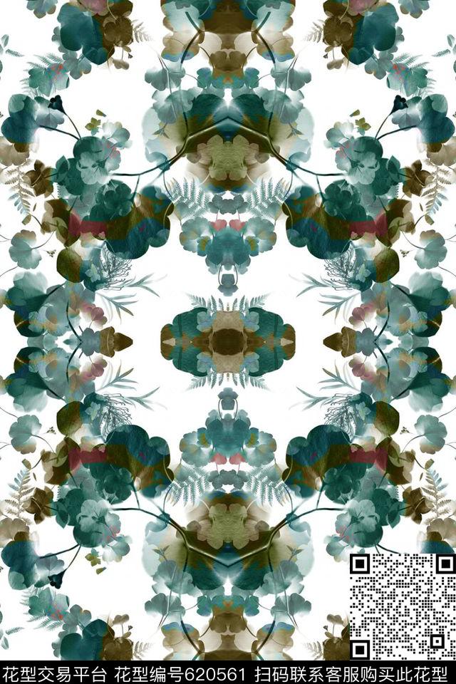 手绘欧美休闲创意数码印花华亿平台下载（图片编号: 620561） - 瓦栏（Walan）