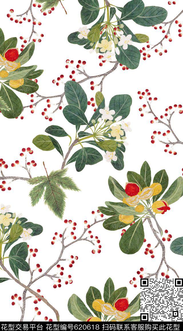 小碎花花朵花卉数码印花华亿平台下载（图片编号: 620618） - 瓦栏（Walan）