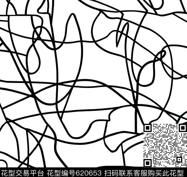 几何线条黑白传统印花华亿平台下载（图片编号: 620653） - 瓦栏（Walan）