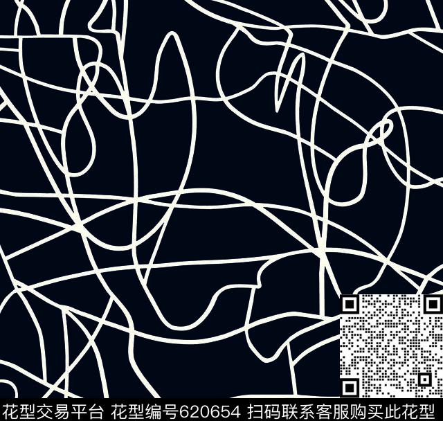 几何线条黑白传统印花华亿平台下载（图片编号: 620654） - 瓦栏（Walan）
