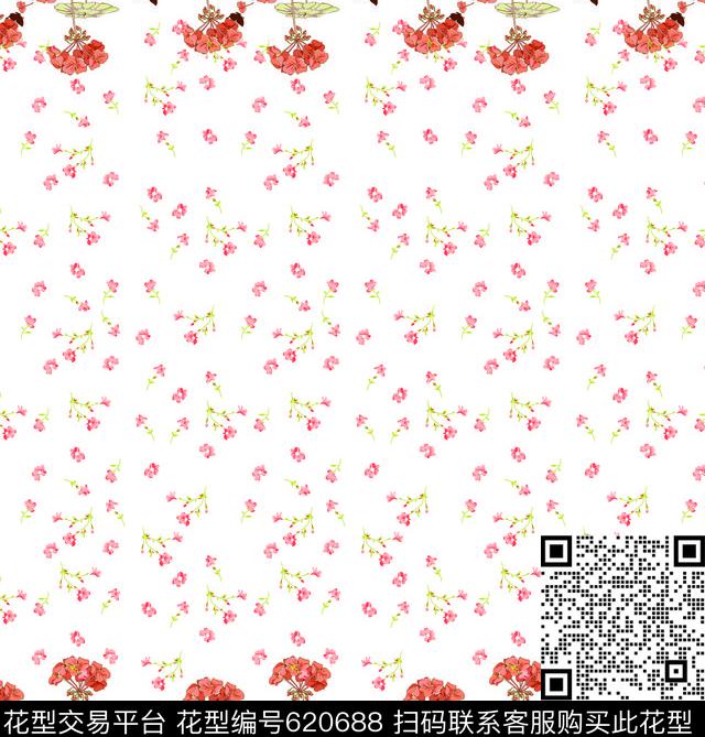 双边定位中国风荷花数码印花华亿平台下载（图片编号: 620688） - 瓦栏（Walan）