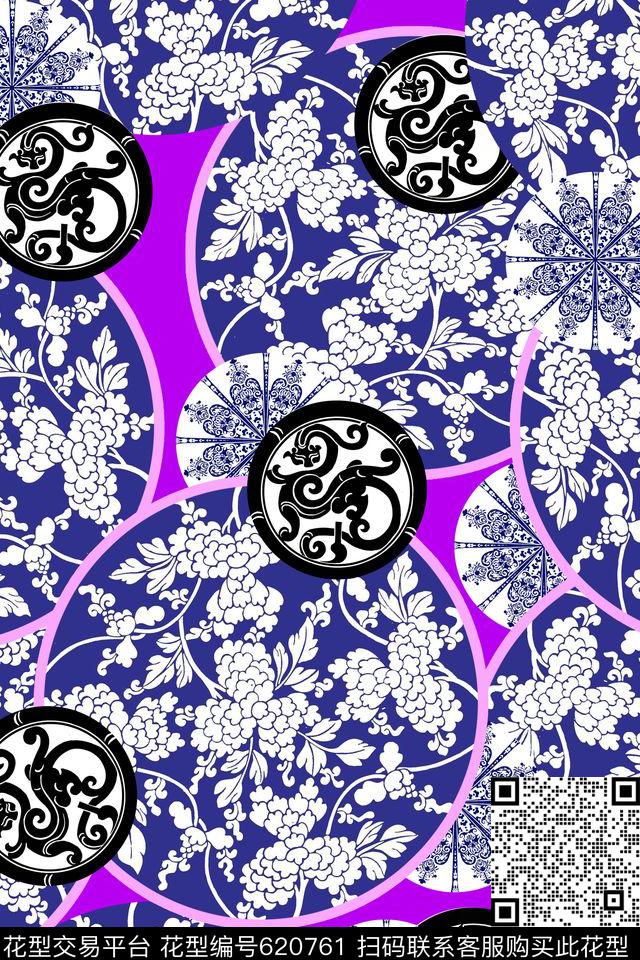 民族风青花瓷传统印花华亿平台下载（图片编号: 620761） - 瓦栏（Walan）