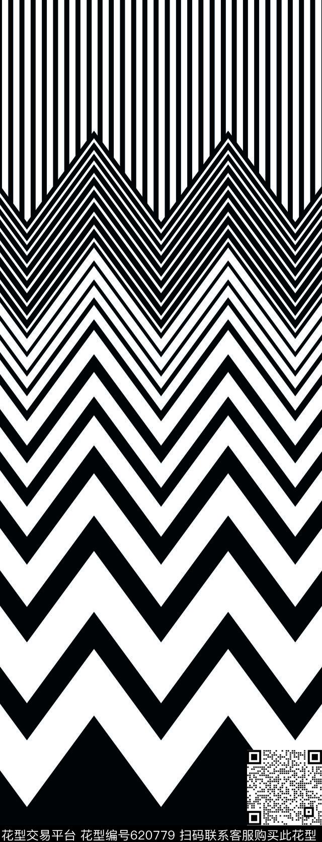 几何条纹波浪条传统印花华亿平台下载（图片编号: 620779） - 瓦栏（Walan）