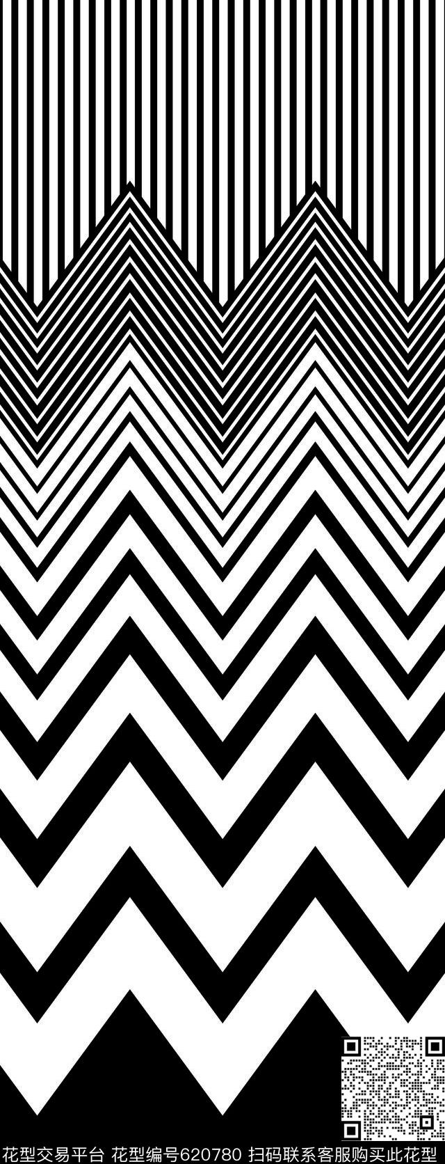 几何条纹波浪条传统印花华亿平台下载（图片编号: 620780） - 瓦栏（Walan）
