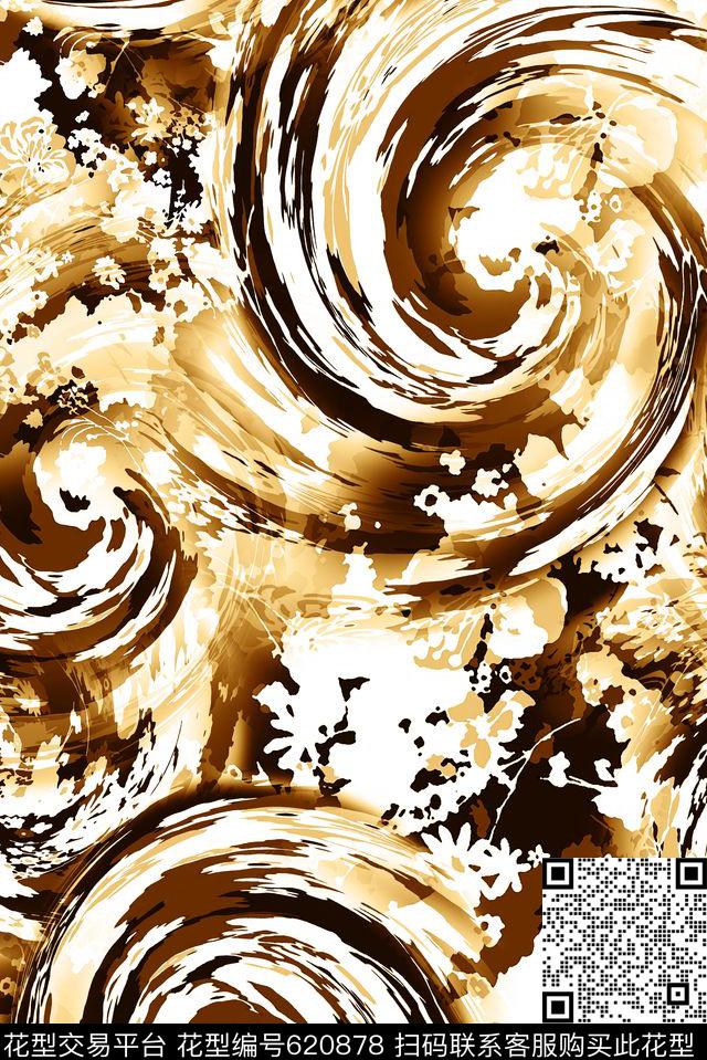 条纹黑白抽象数码印花华亿平台下载（图片编号: 620878） - 瓦栏（Walan）