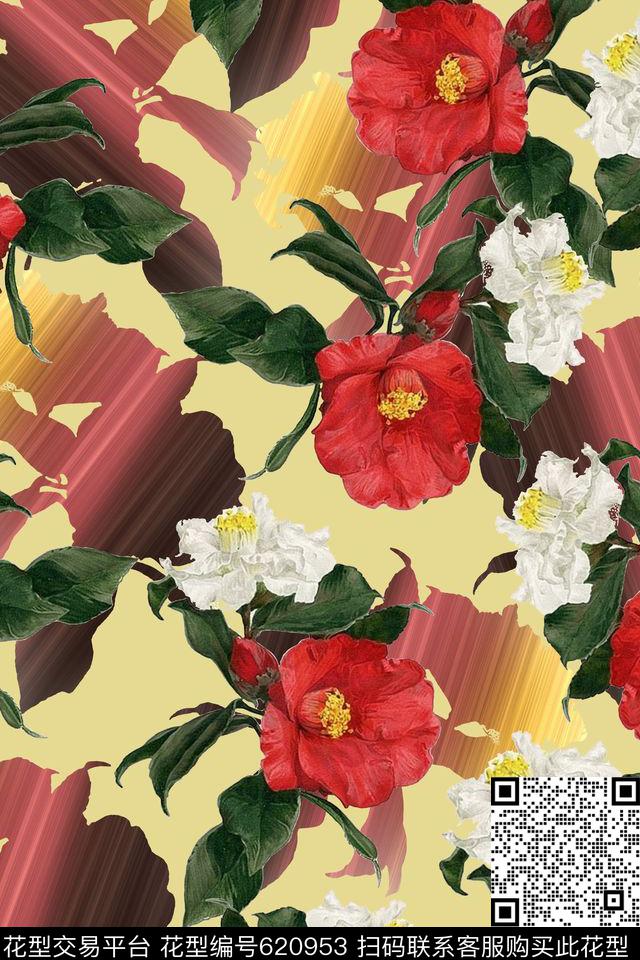 大花乱花花朵数码印花华亿平台下载（图片编号: 620953） - 瓦栏（Walan）