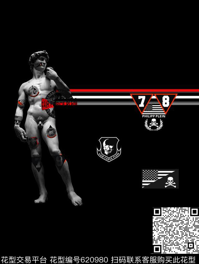 暴走PP菲利普普莱因标标潮牌简欧数码印花华亿平台下载（图片编号: 620980） - 瓦栏（Walan）