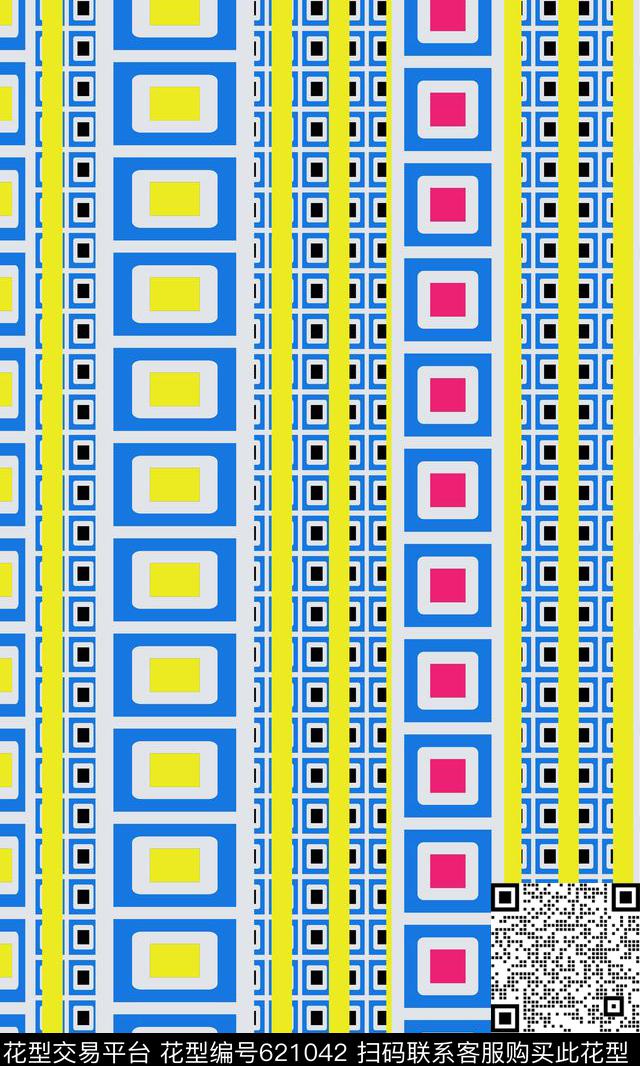 条纹格子色块传统印花华亿平台下载（图片编号: 621042） - 瓦栏（Walan）