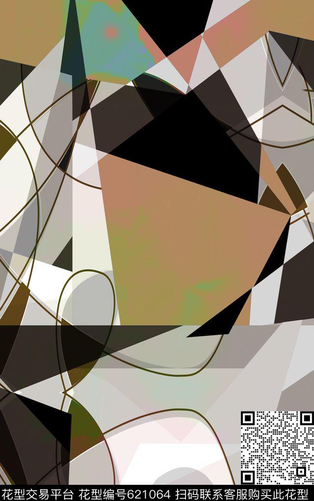 不规则几何几何数码印花华亿平台下载（图片编号: 621064） - 瓦栏（Walan）
