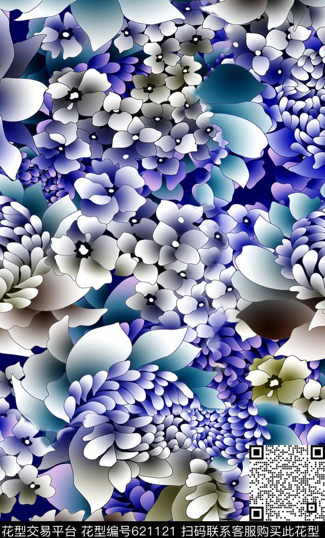 内衣欧美花朵数码印花华亿平台下载（图片编号: 621121） - 瓦栏（Walan）