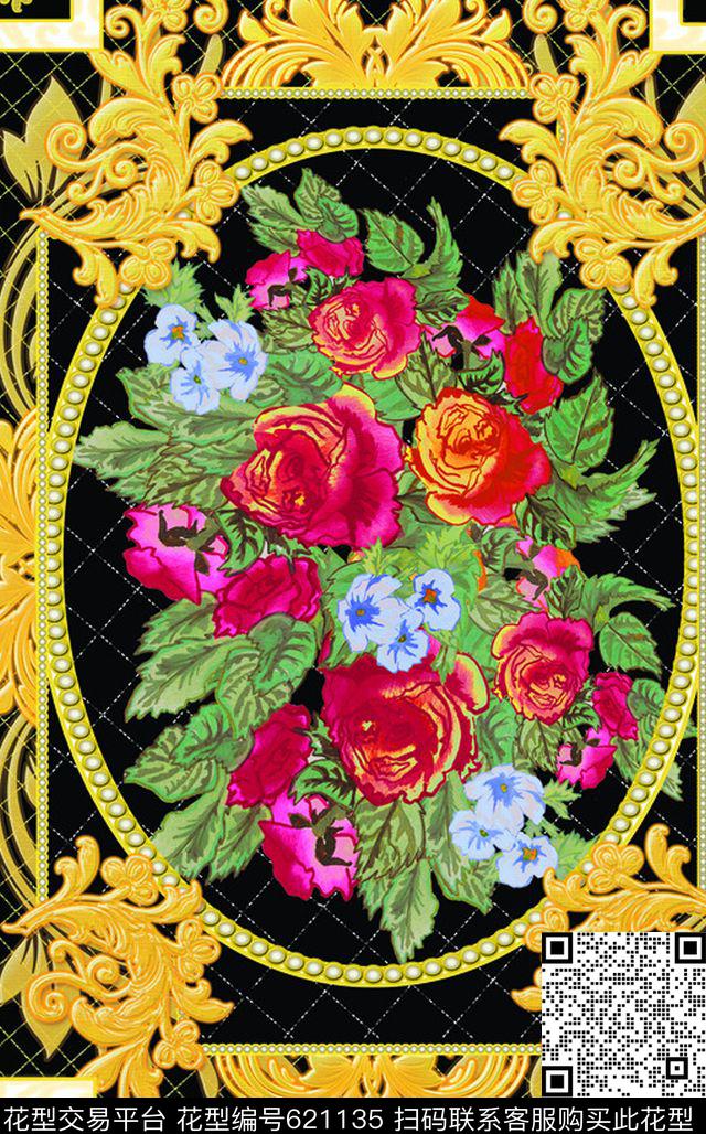 女装花卉欧美数码印花华亿平台下载（图片编号: 621135） - 瓦栏（Walan）