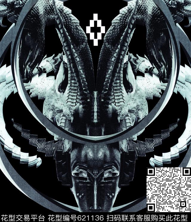 犄角男装时尚个性数码印花华亿平台下载（图片编号: 621136） - 瓦栏（Walan）