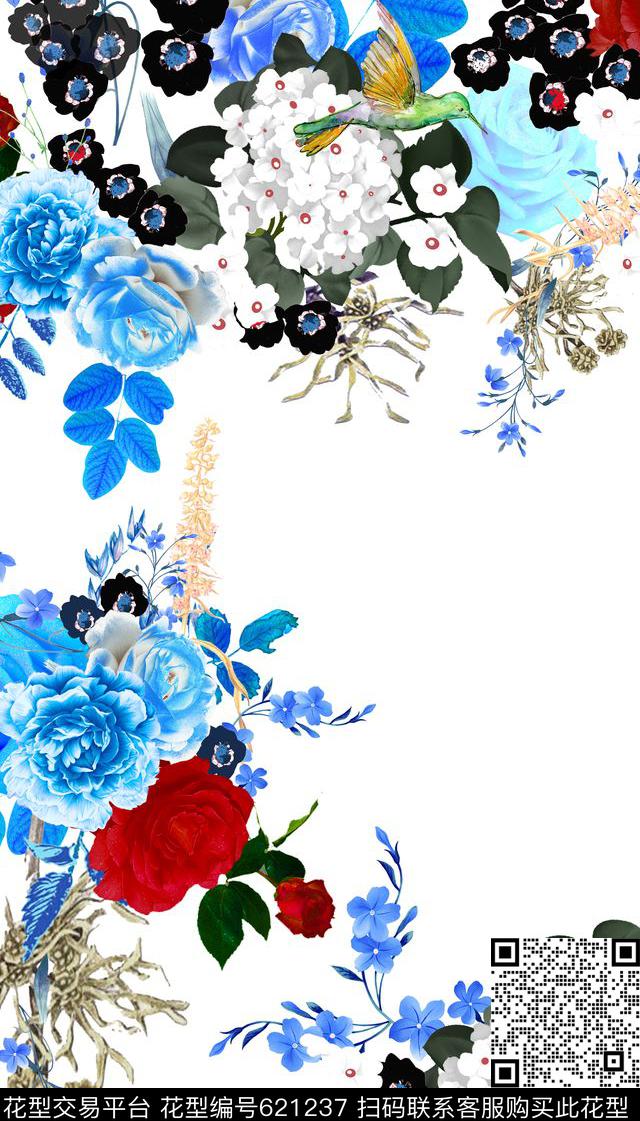 满版花卉中老年数码印花华亿平台下载（图片编号: 621237） - 瓦栏（Walan）