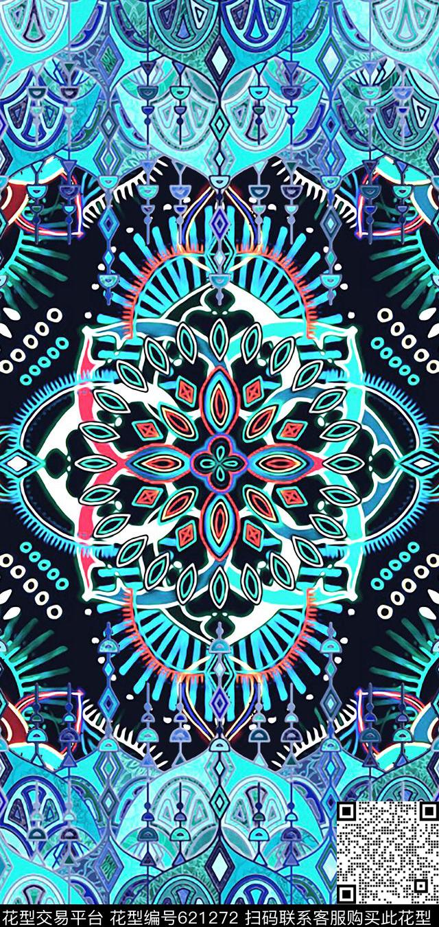 民族风丝巾部落数码印花华亿平台下载（图片编号: 621272） - 瓦栏（Walan）