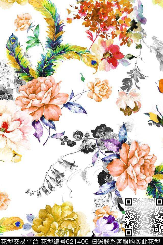 小碎花花朵花卉数码印花华亿平台下载（图片编号: 621405） - 瓦栏（Walan）