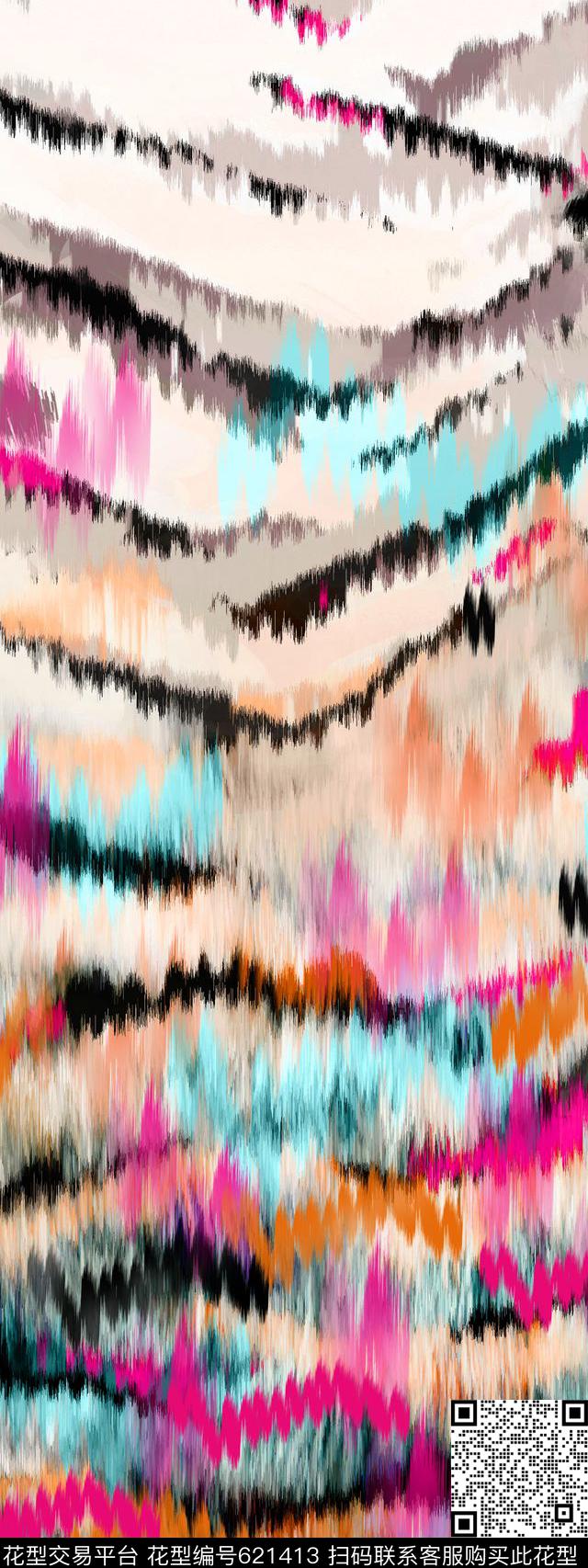 定位抽象艺术数码印花华亿平台下载（图片编号: 621413） - 瓦栏（Walan）