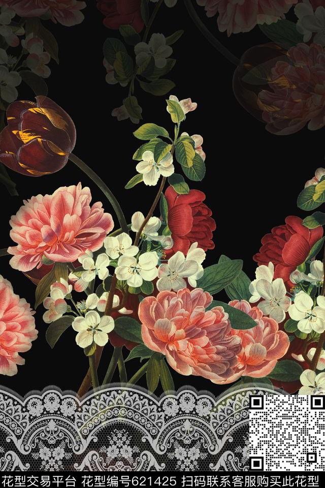 花朵数码印花华亿平台下载（图片编号: 621425） - 瓦栏（Walan）