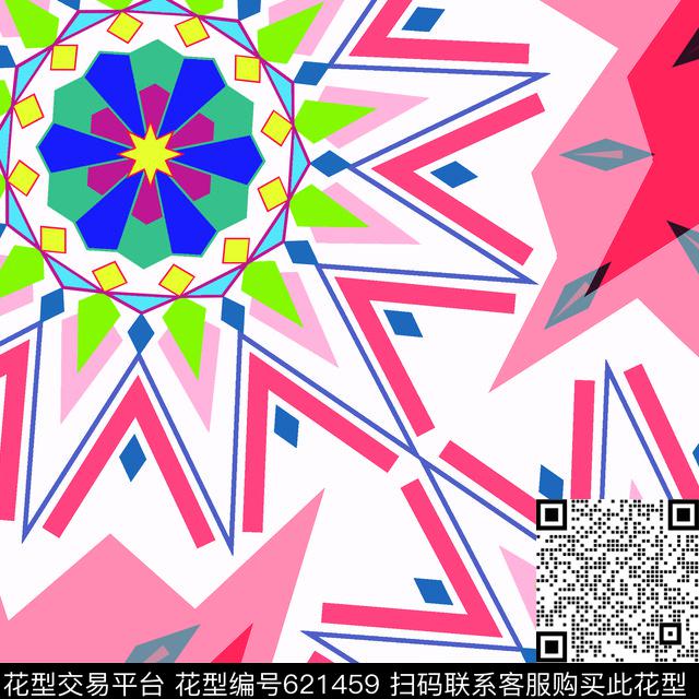 色彩线性花纹数码印花华亿平台下载（图片编号: 621459） - 瓦栏（Walan）