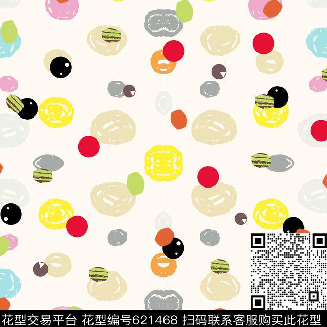 波点圆圈趣味数码印花华亿平台下载（图片编号: 621468） - 瓦栏（Walan）