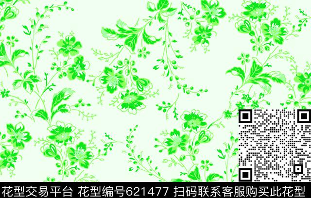 花朵小碎花花卉传统印花华亿平台下载（图片编号: 621477） - 瓦栏（Walan）