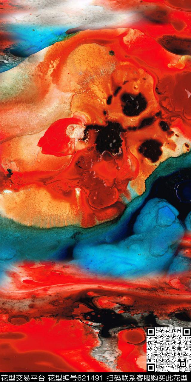 肌理大气抽象大云纹数码印花华亿平台下载（图片编号: 621491） - 瓦栏（Walan）