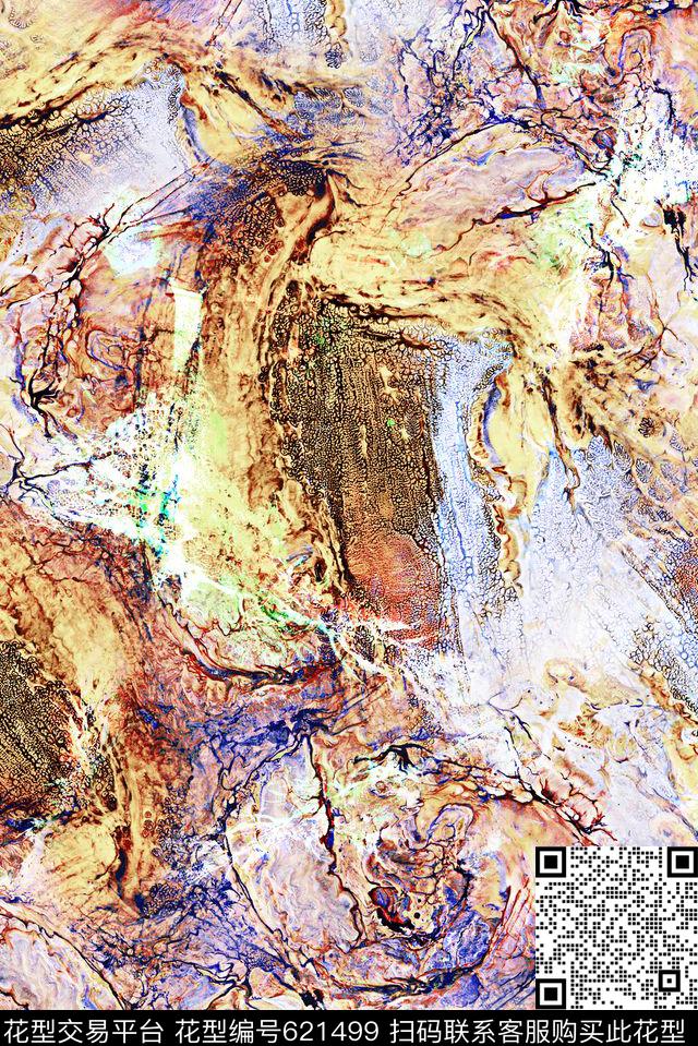 时尚抽象肌理数码印花华亿平台下载（图片编号: 621499） - 瓦栏（Walan）