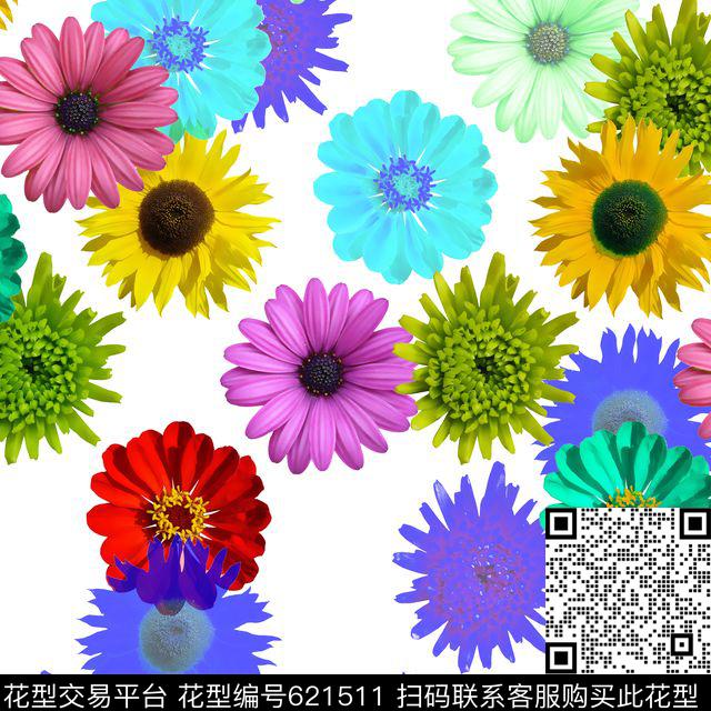 花卉数码印花华亿平台下载（图片编号: 621511） - 瓦栏（Walan）